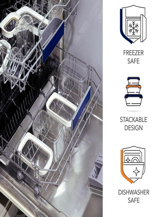 StacPro Airtight Kitchen Containers 180 ML, White Pack of 8 | BPA Free, Multipurpose Stackable Jar, Modular Storage, Pantry Organiser, Fridge & Dishwasher Safe, Clear & Transparent Lid - Image 5